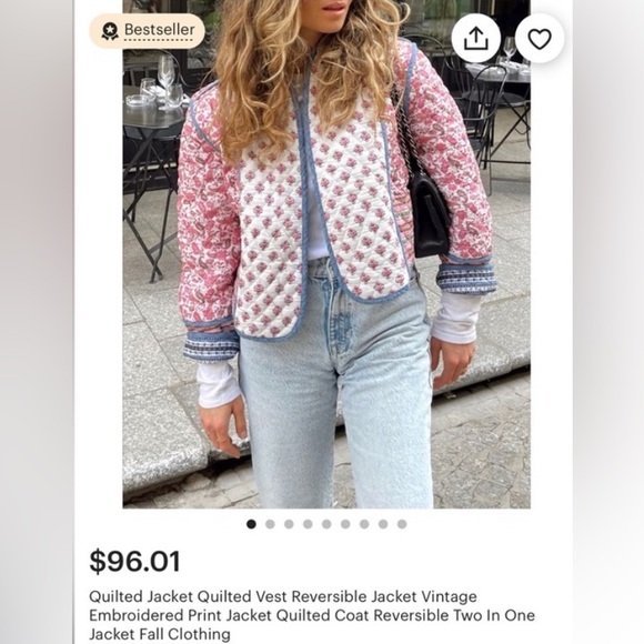 Sundayup Women's Paisley Print Reversible Cropped Jacket - Picture 7 of 14